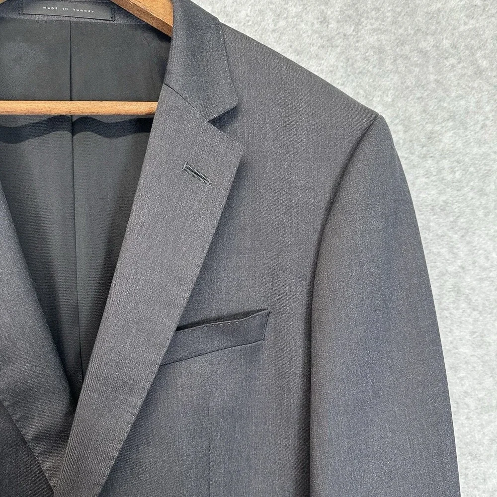 Boss Hugo Trabaldo Togna 1840 Super 120 Virgin Wool Blazer Sz 40R Black 2 Button